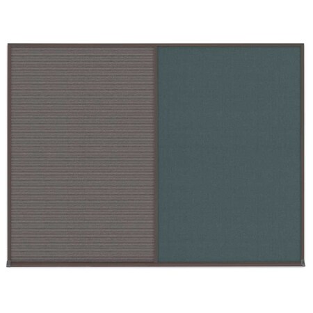 United Visual Products Triple Door Radius Corkboard, 72"X48", G UV80055-GOLD-PEARL